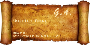 Gulrich Anna névjegykártya