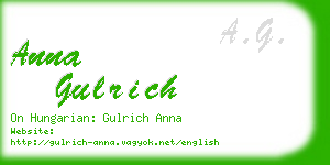 anna gulrich business card